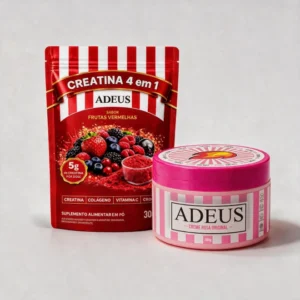 Kit Creatina Adeus 4 em 1 + Creme Rosa Adeus
